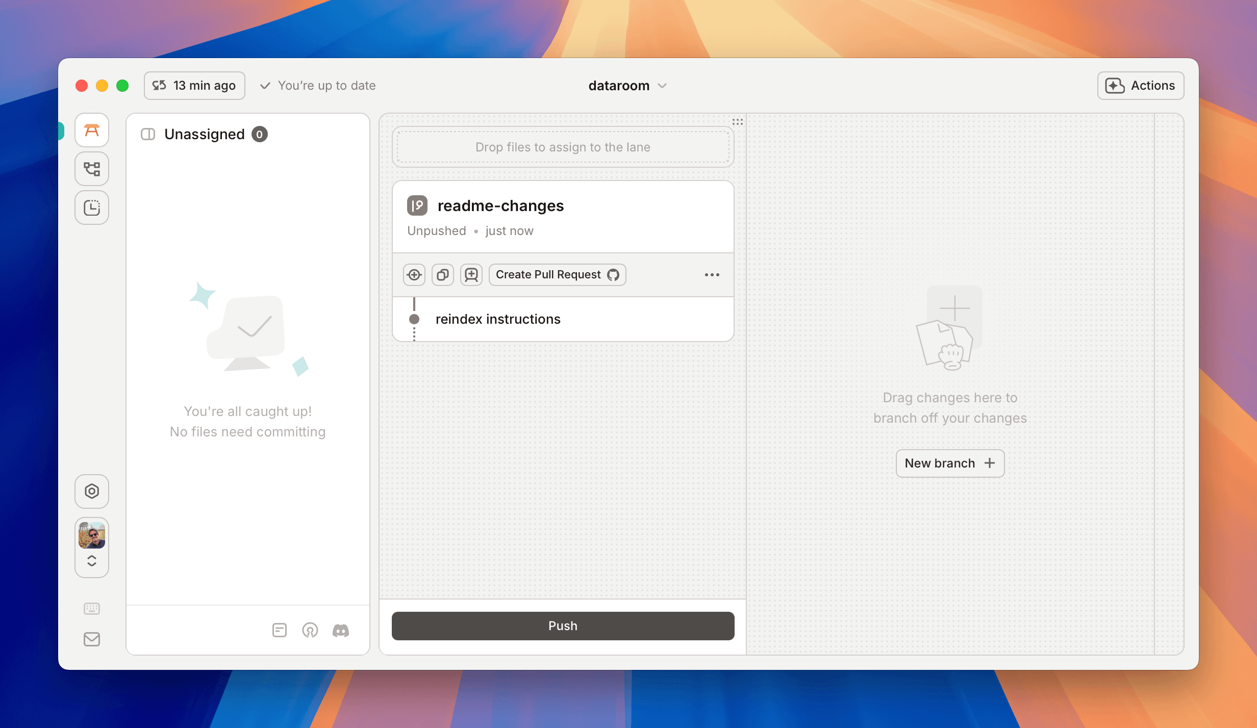 Now we can see our one commit on our branch